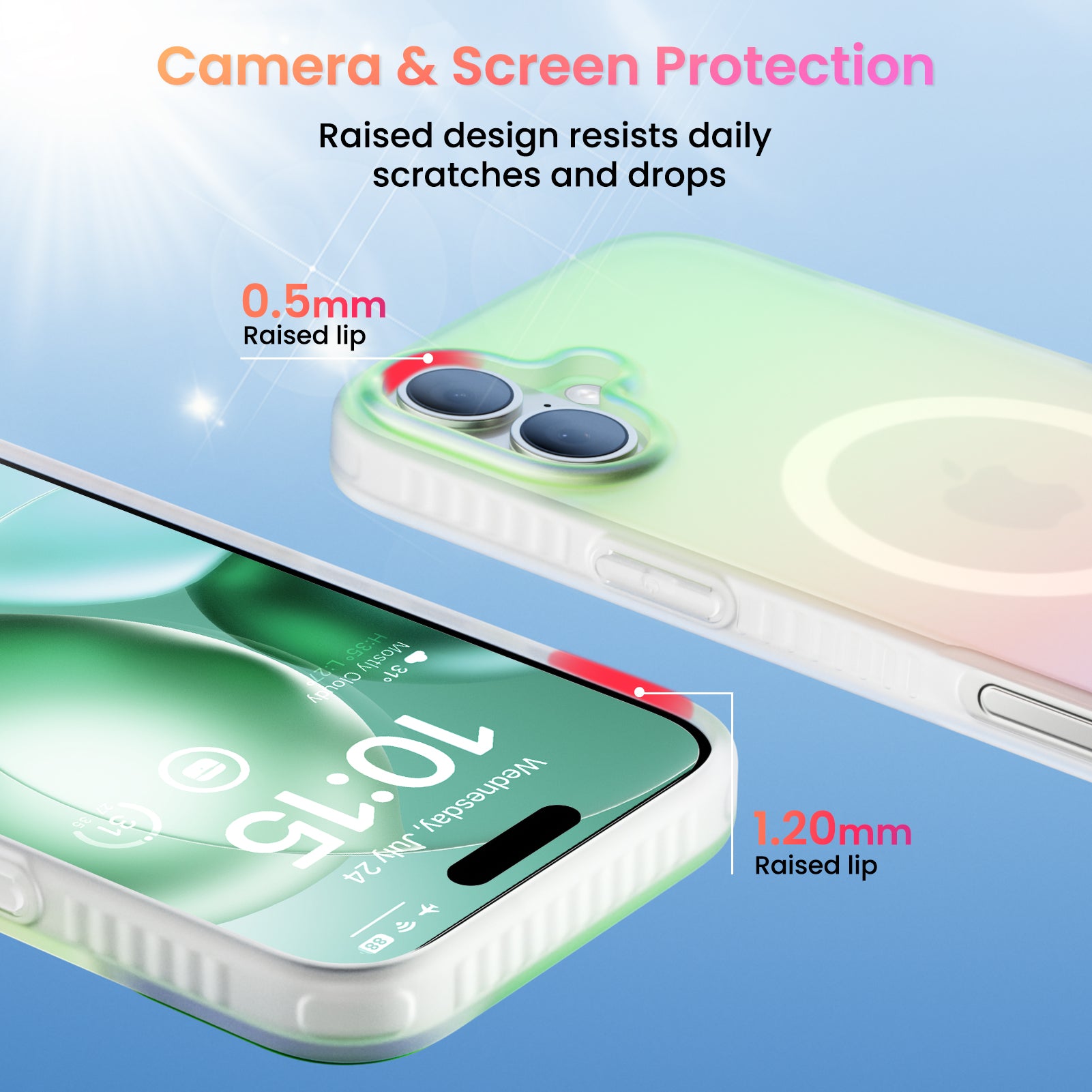 Hue for iPhone 16 Series, Fluorescent Gradient, Compatible with Magsafe
