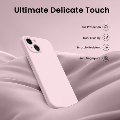 Liquid Silicone iPhone 14 Plus Case with Camera Protection and 2 Screen Protectors
