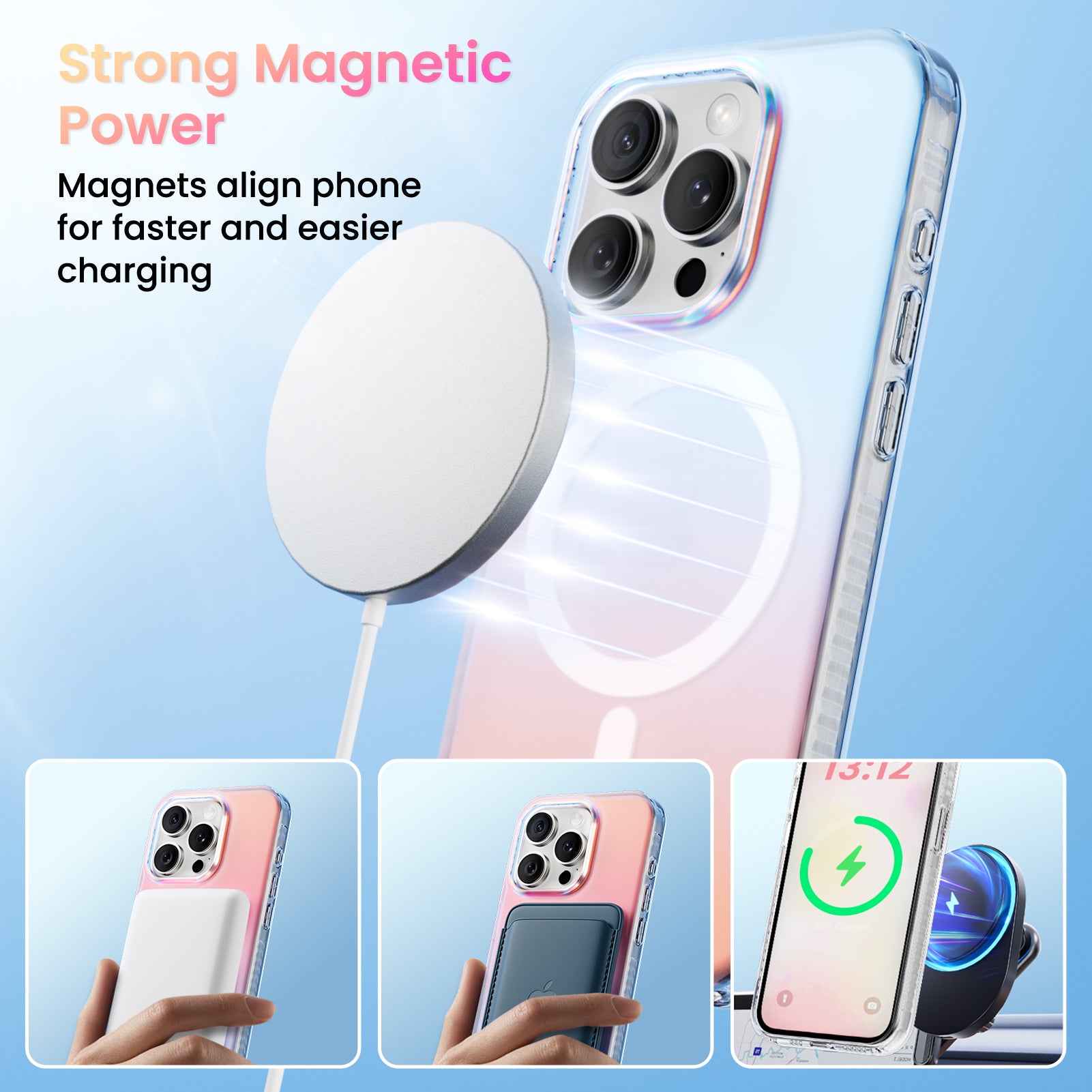 Hue for iPhone 15 Series, Fluorescent Gradient, Compatible with Magsafe