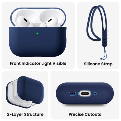 Flüssigsilikon-Hülle für AirPods Pro 3 mit Schlüsselband
