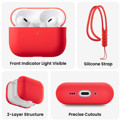 Flüssigsilikon-Hülle für AirPods Pro 3 mit Schlüsselband