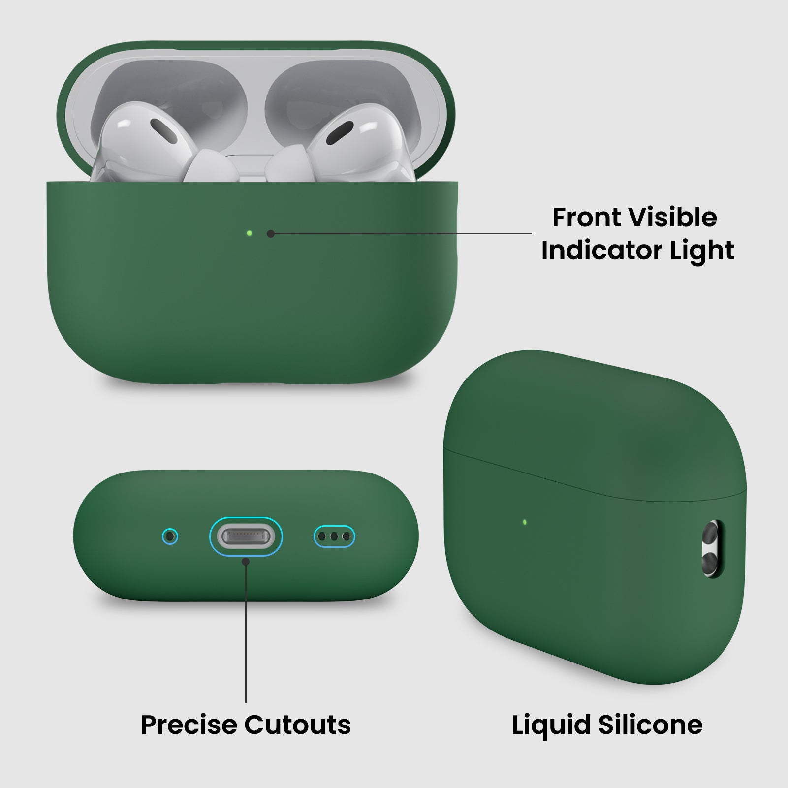 Liquid Silicone AirPods Pro 2 Case(2022) with Lanyard