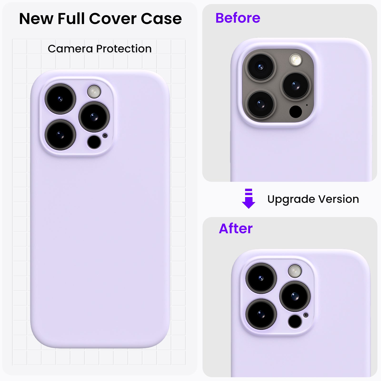 Liquid Silicone iPhone 15 Pro Max Case with Camera Protection and 2 Screen Protectors