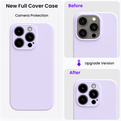 Flüssigsilikon-Schutzhülle für iPhone 15 Pro Max mit Kameraschutz und 2 Displayschutzfolien