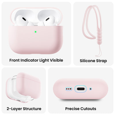 Flüssigsilikon-Hülle für AirPods Pro 3 mit Schlüsselband