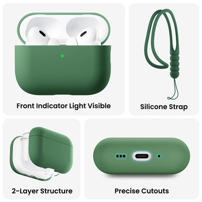 Flüssigsilikon-Hülle für AirPods Pro 3 mit Schlüsselband