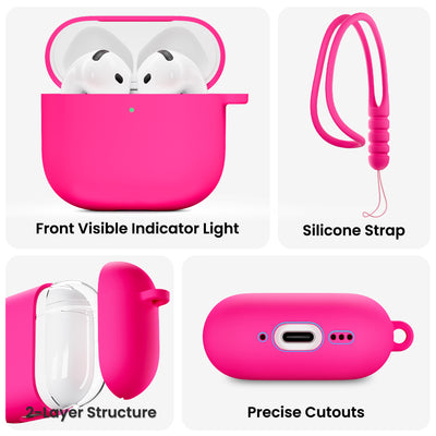 Flüssigsilikon AirPods 4 Hülle (2024) mit Schlüsselband