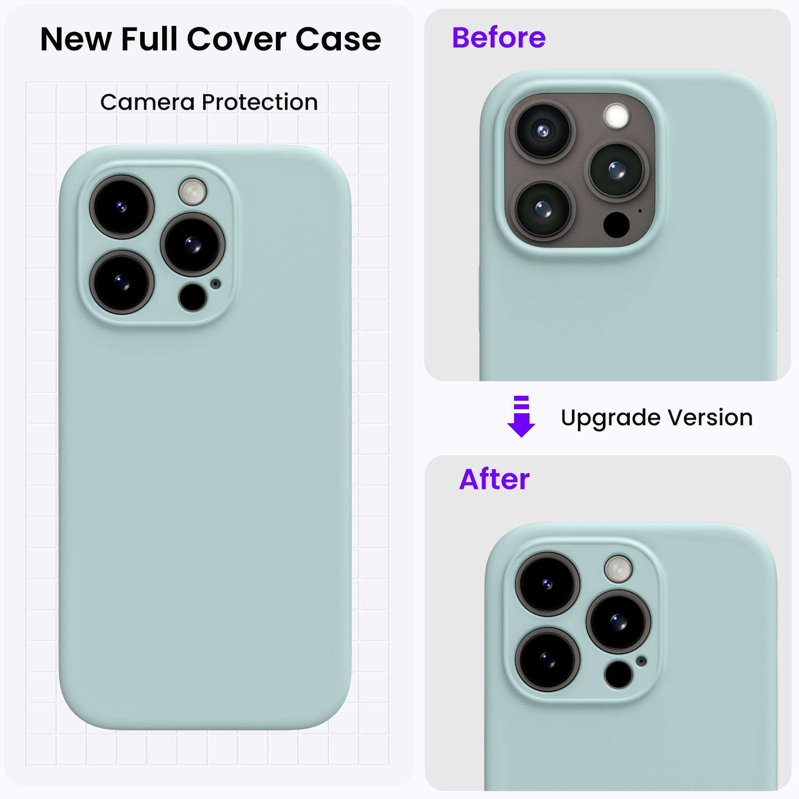Liquid Silicone iPhone 15 Pro Max Case with Camera Protection and 2 Screen Protectors