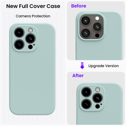 Liquid Silicone iPhone 15 Pro Max Case with Camera Protection and 2 Screen Protectors