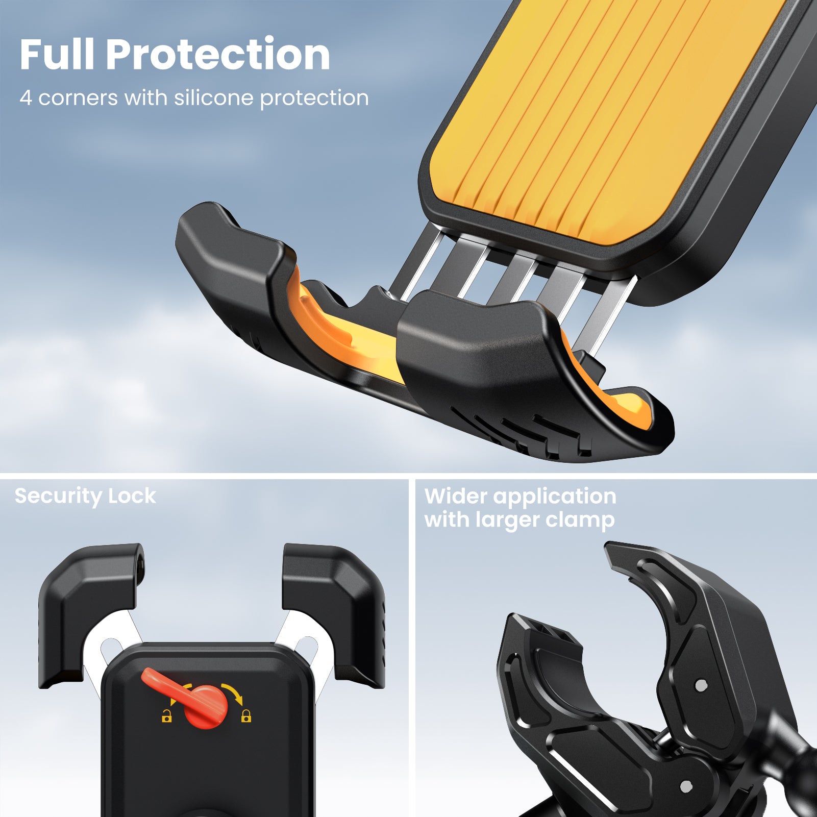 S2 Bike Phone Holder, Rotatable Motorcycle Phone Mount