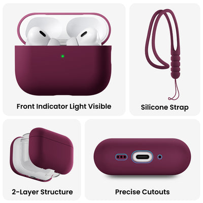 Flüssigsilikon-Hülle für AirPods Pro 3 mit Schlüsselband