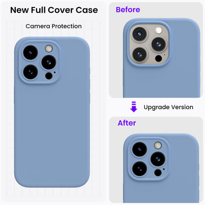 Liquid Silicone iPhone 15 Pro Max Case with Camera Protection and 2 Screen Protectors