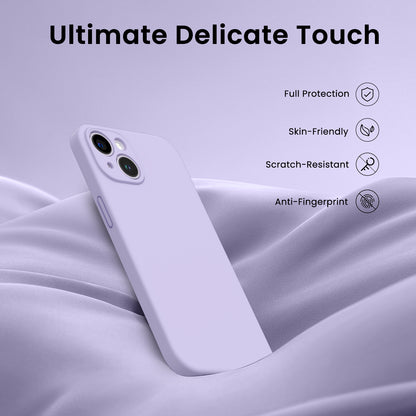 Liquid Silicone iPhone 14 Plus Case with Camera Protection and 2 Screen Protectors