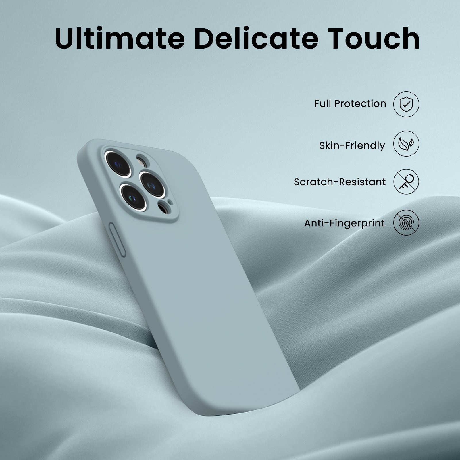 Liquid Silicone iPhone 14 Pro Max Case with Camera Protection and 2 Screen Protectors
