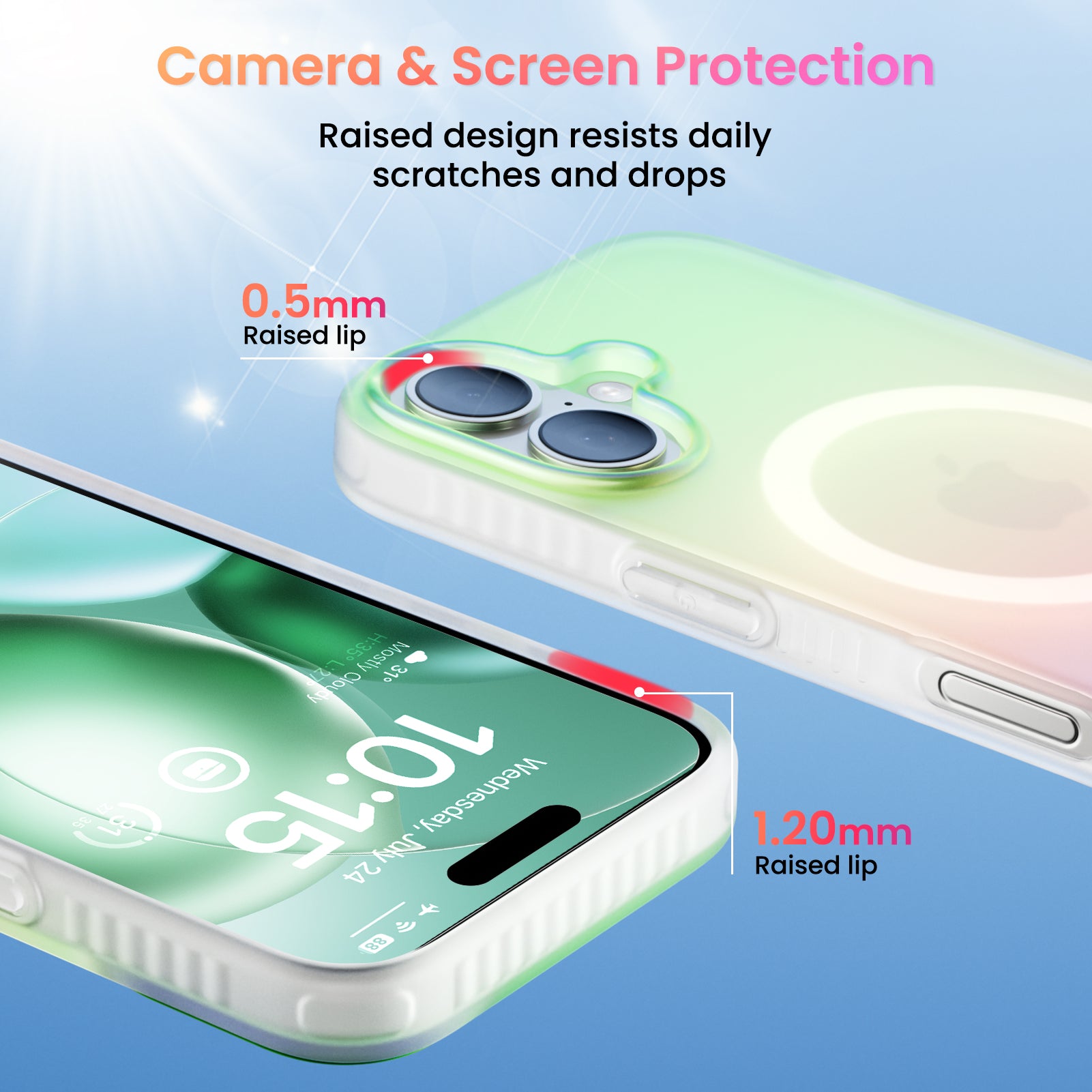 Hue for iPhone 16 Series, Fluorescent Gradient, Compatible with Magsafe