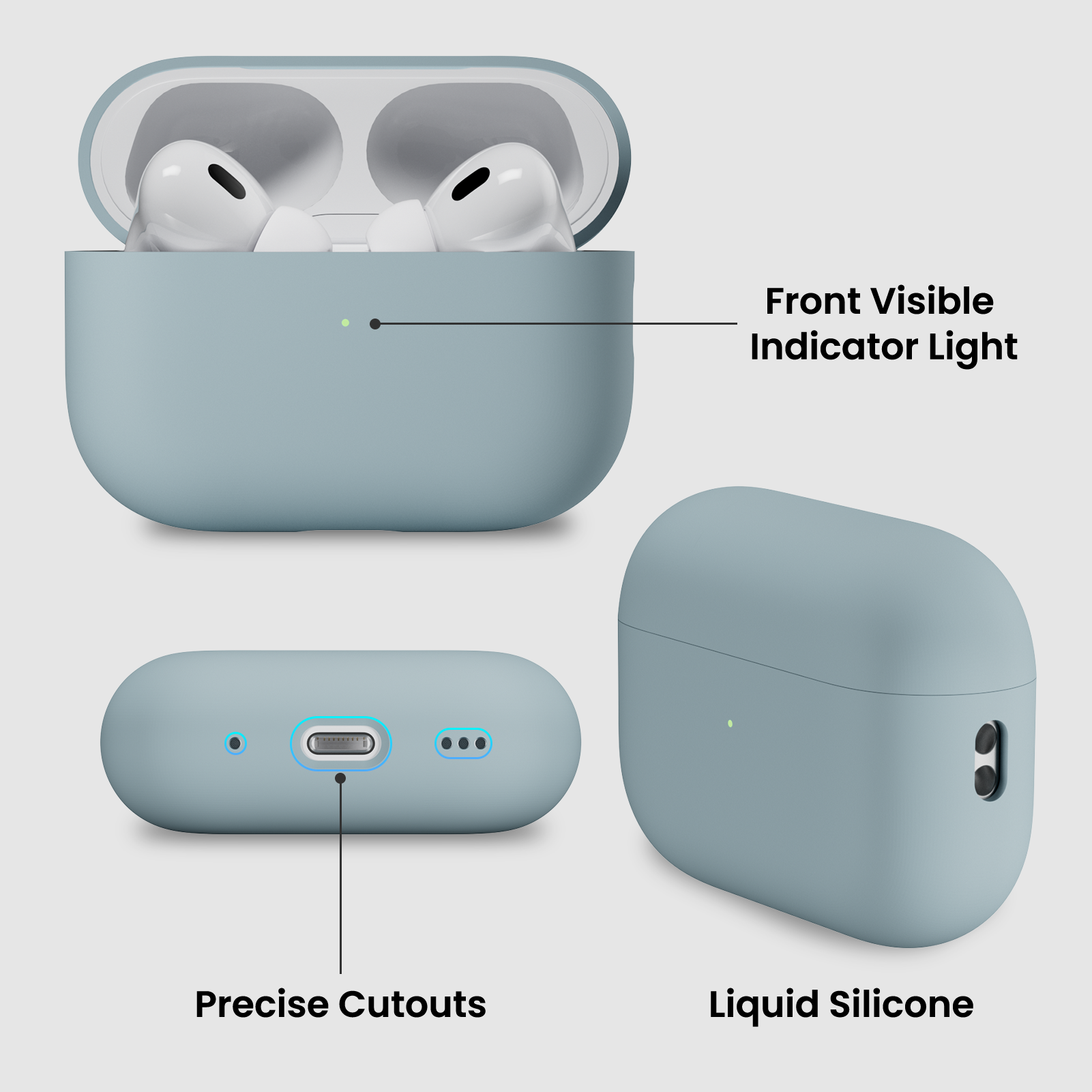 Liquid Silicone AirPods Pro 2 Case(2022) with Lanyard