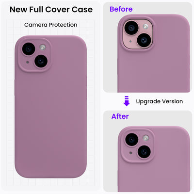 Flüssigsilikon iPhone 15 Hülle mit Kameraschutz und 2 Displayschutzfolien