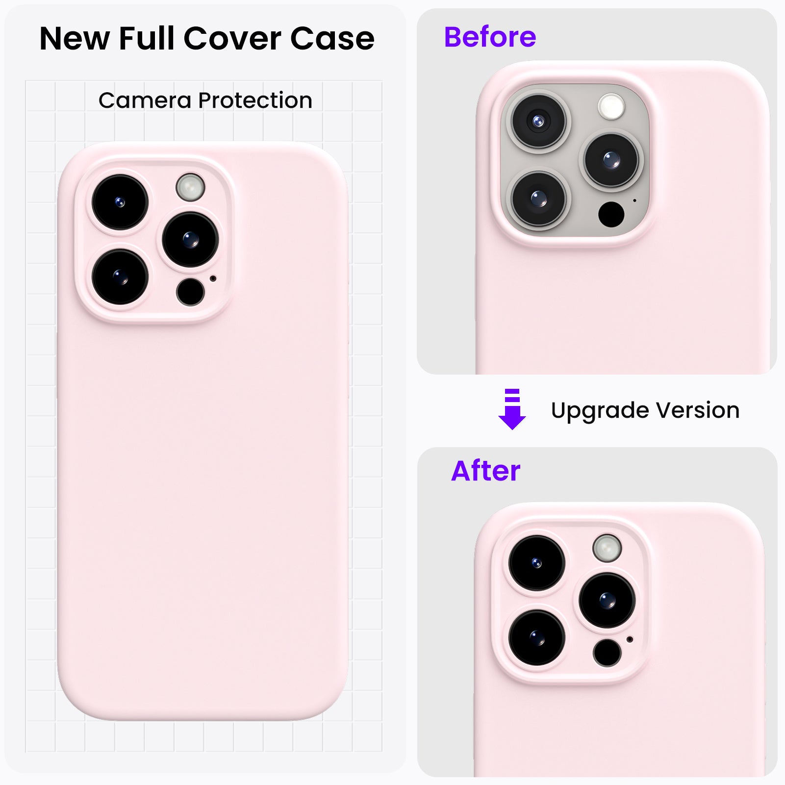 Liquid Silicone iPhone 15 Pro Max Case with Camera Protection and 2 Screen Protectors