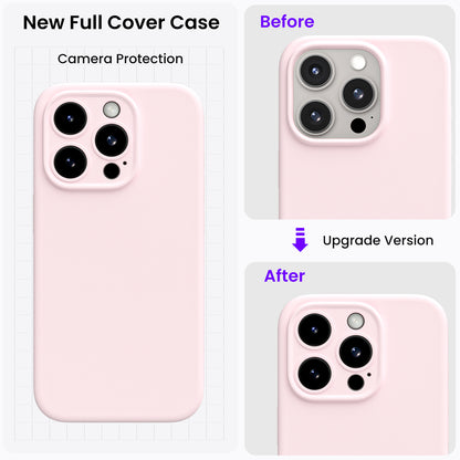 Liquid Silicone iPhone 15 Pro Max Case with Camera Protection and 2 Screen Protectors