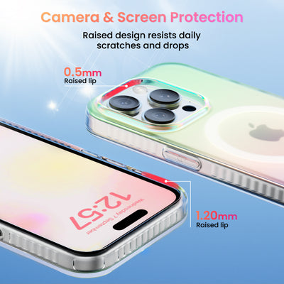 Fluoreszierendes Farbverlauf-MagSafe-Case für die iPhone 15 Serie