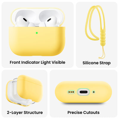 Flüssigsilikon-Hülle für AirPods Pro 3 mit Schlüsselband