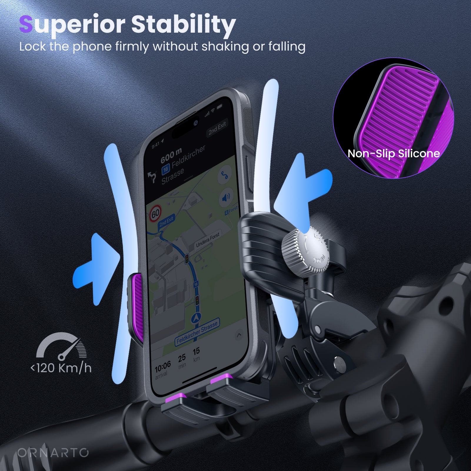S3 Bike Phone Holder, Rotatable Motorcycle Phone Mount
