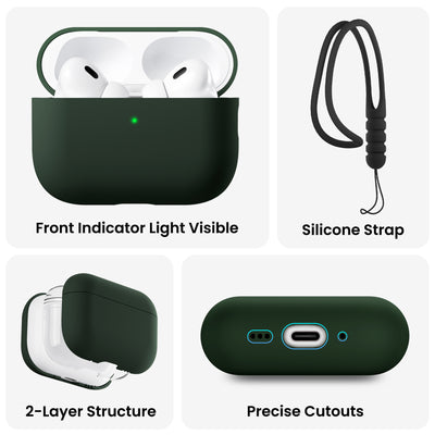 Flüssigsilikon-Hülle für AirPods Pro 3 mit Schlüsselband