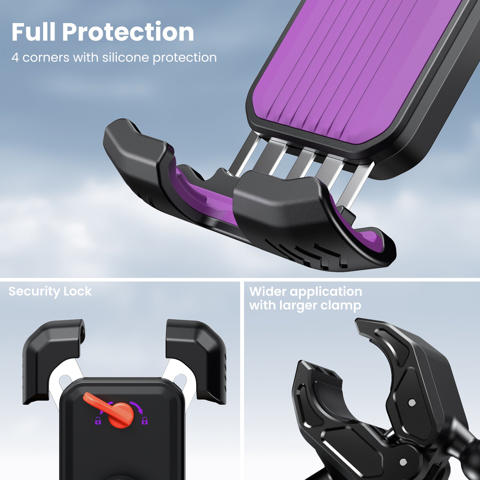 S2 Bike Phone Holder, Rotatable Motorcycle Phone Mount