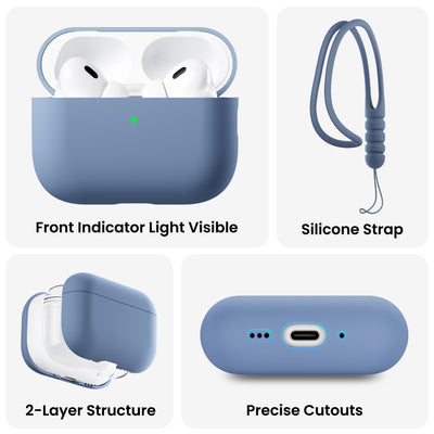 Flüssigsilikon-Hülle für AirPods Pro 3 mit Schlüsselband