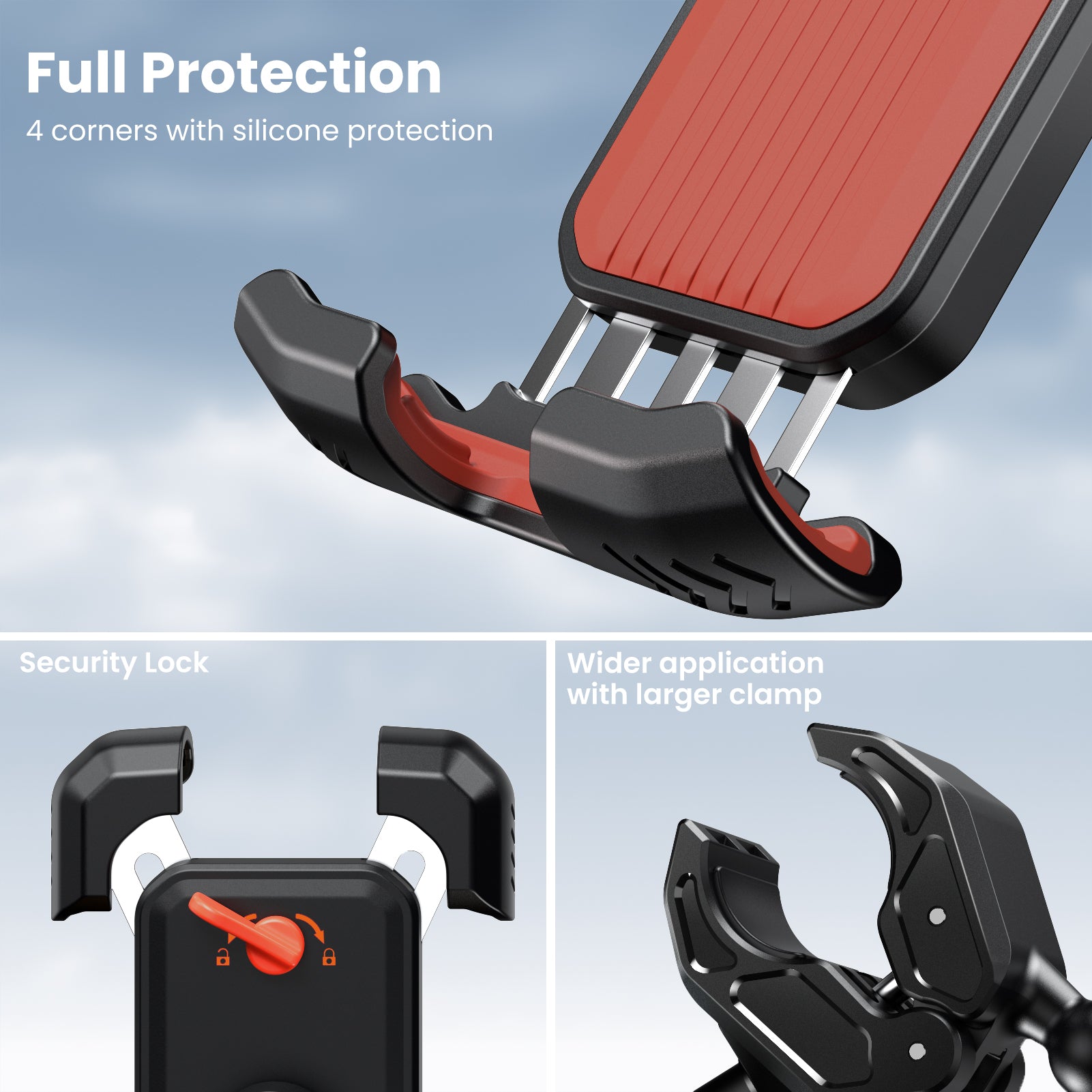 S2 Bike Phone Holder, Rotatable Motorcycle Phone Mount