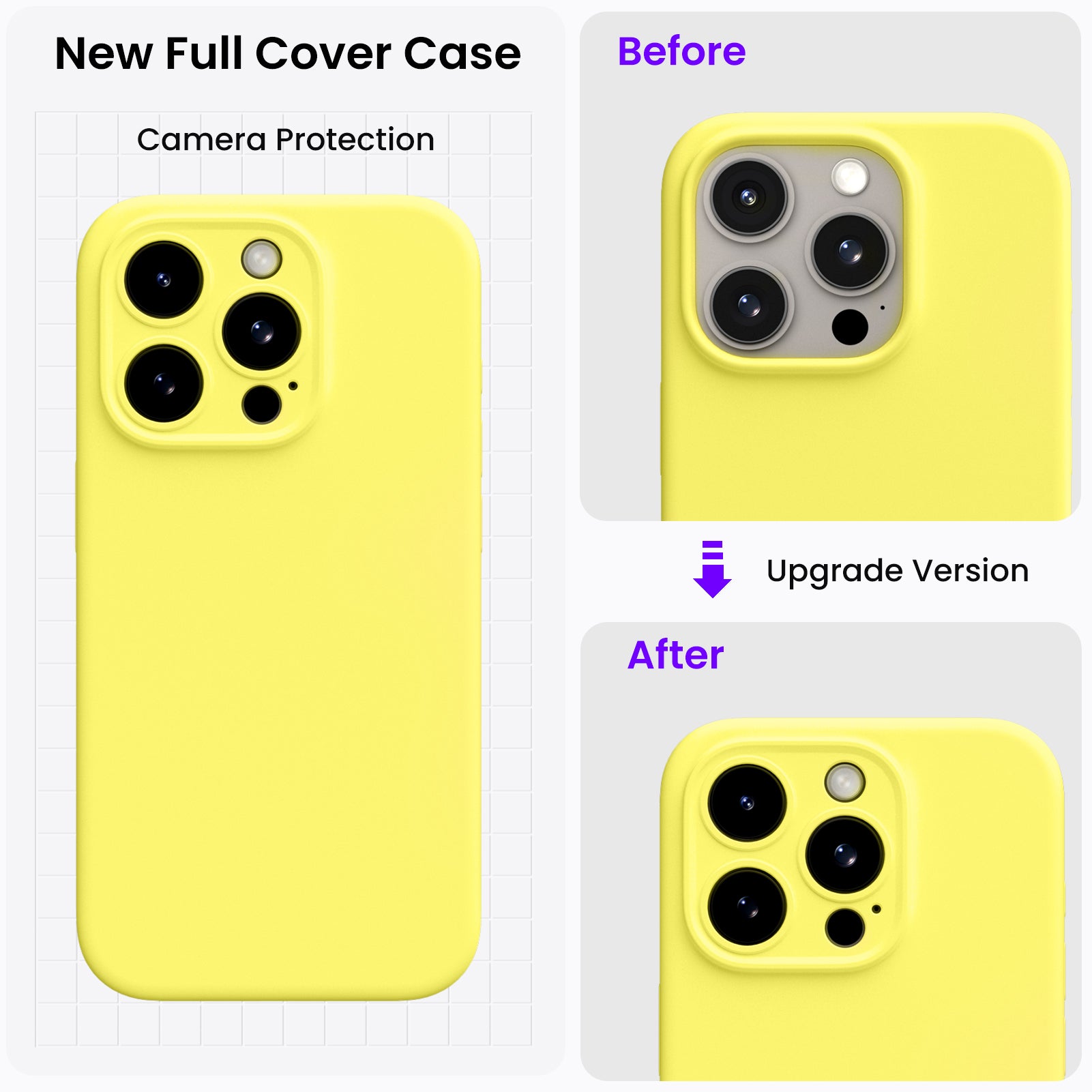 Liquid Silicone iPhone 15 Pro Max Case with Camera Protection and 2 Screen Protectors