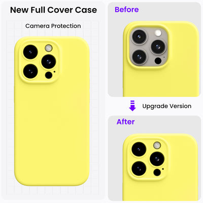Flüssigsilikon-Schutzhülle für iPhone 15 Pro Max mit Kameraschutz und 2 Displayschutzfolien