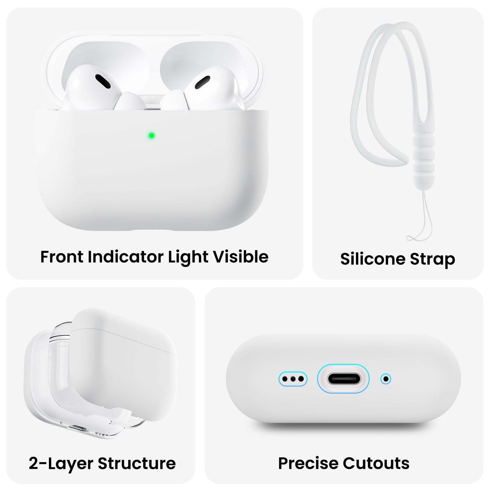 Liquid Silicone AirPods Pro 3 with Lanyard