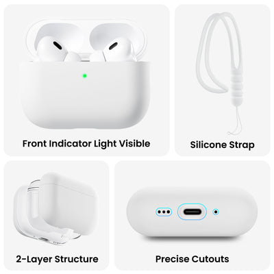 Flüssigsilikon-Hülle für AirPods Pro 3 mit Schlüsselband