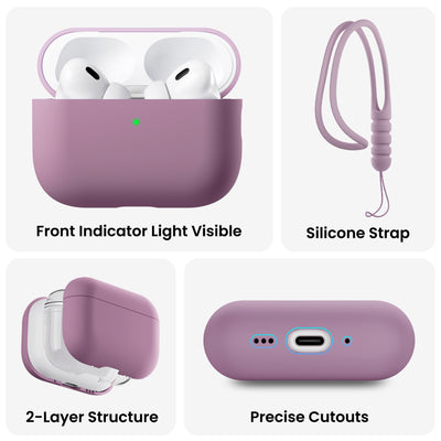 Flüssigsilikon-Hülle für AirPods Pro 3 mit Schlüsselband