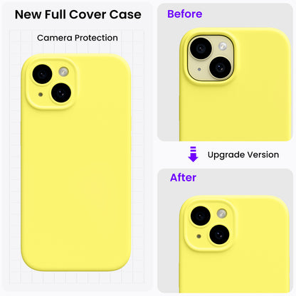 Liquid Silicone iPhone 15 Case with Camera Protection and 2 Screen Protectors