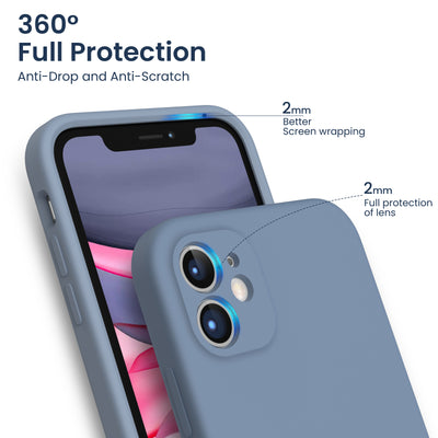 Liquid Silicone iPhone 11 Case with Camera Protection and 2 Screen Protectors