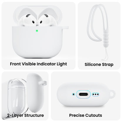 Liquid Silicone AirPods 4 Case(2024) with Lanyard
