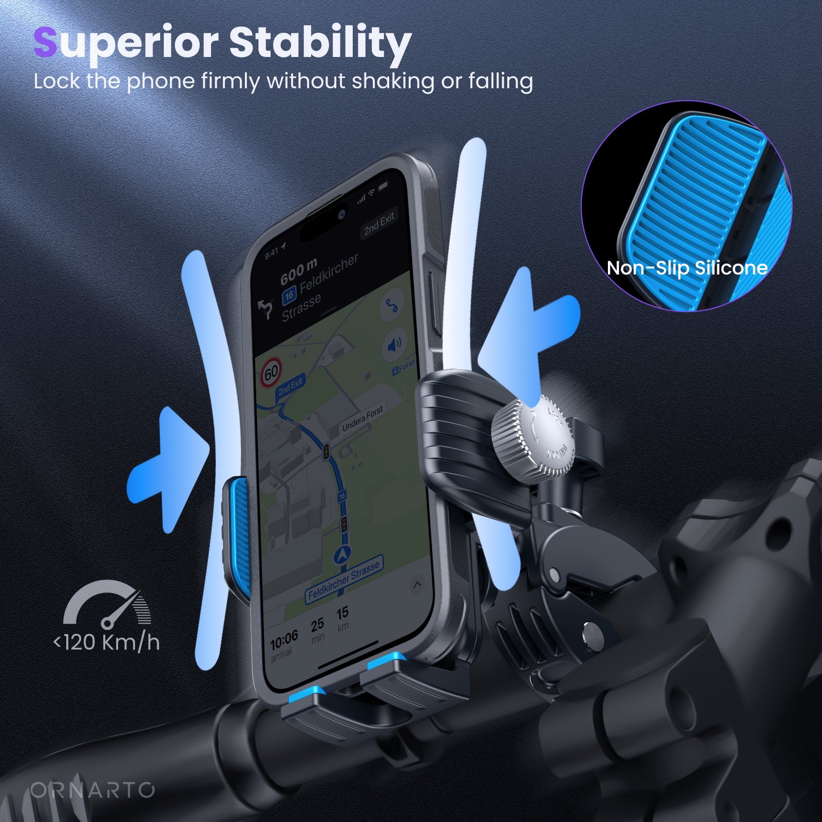 S3 Bike Phone Holder, Rotatable Motorcycle Phone Mount