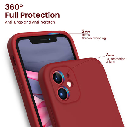 Liquid Silicone iPhone 11 Case with Camera Protection and 2 Screen Protectors