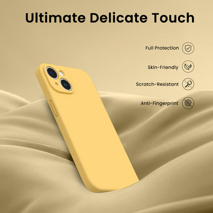 Liquid Silicone iPhone 14 Plus Case with Camera Protection and 2 Screen Protectors