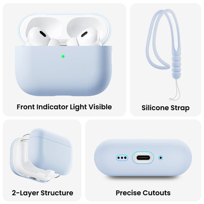 Flüssigsilikon-Hülle für AirPods Pro 3 mit Schlüsselband