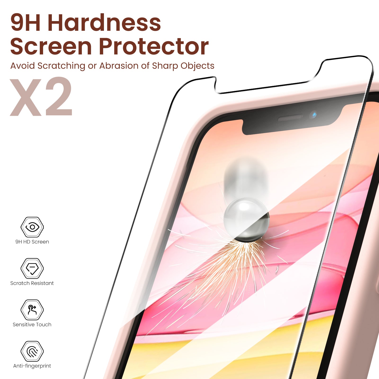 Liquid Silicone iPhone 11 Case with Camera Protection and 2 Screen Protectors