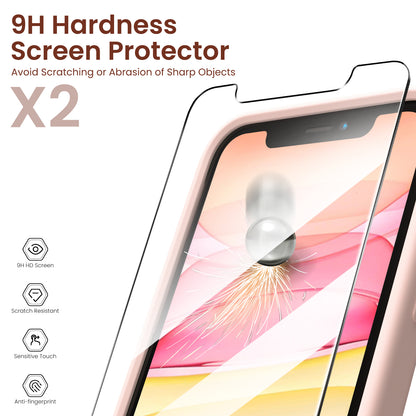Liquid Silicone iPhone 11 Case with Camera Protection and 2 Screen Protectors