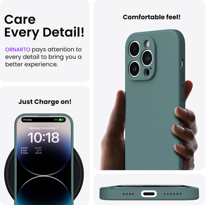 Flüssigsilikon Hülle für iPhone 14 Pro Max mit Kameraschutz und 2 Displayschutzfolien