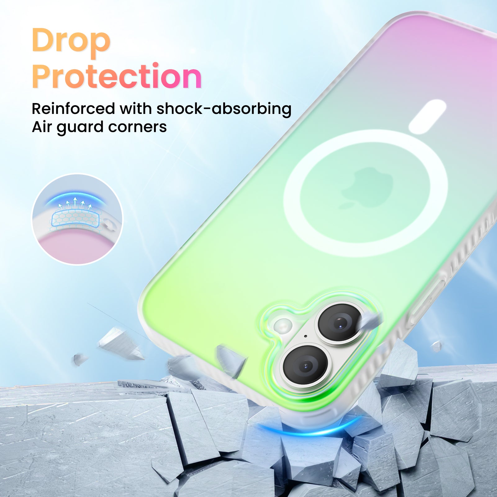Hue for iPhone 16 Series, Fluorescent Gradient, Compatible with Magsafe