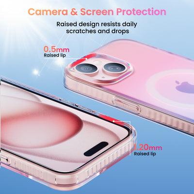 Fluoreszierendes Farbverlauf-MagSafe-Case für die iPhone 15 Serie