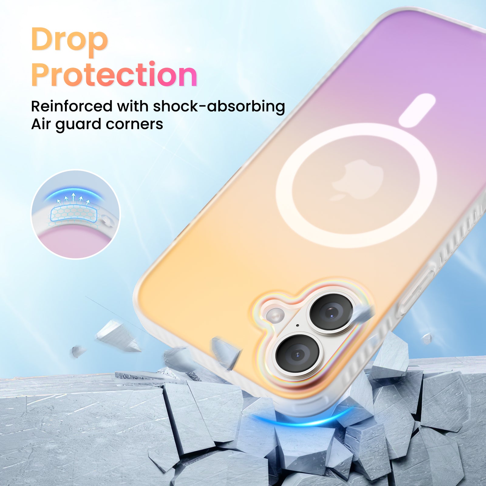 Hue for iPhone 16 Series, Fluorescent Gradient, Compatible with Magsafe