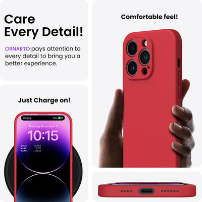 Flüssigsilikon Hülle für iPhone 14 Pro Max mit Kameraschutz und 2 Displayschutzfolien