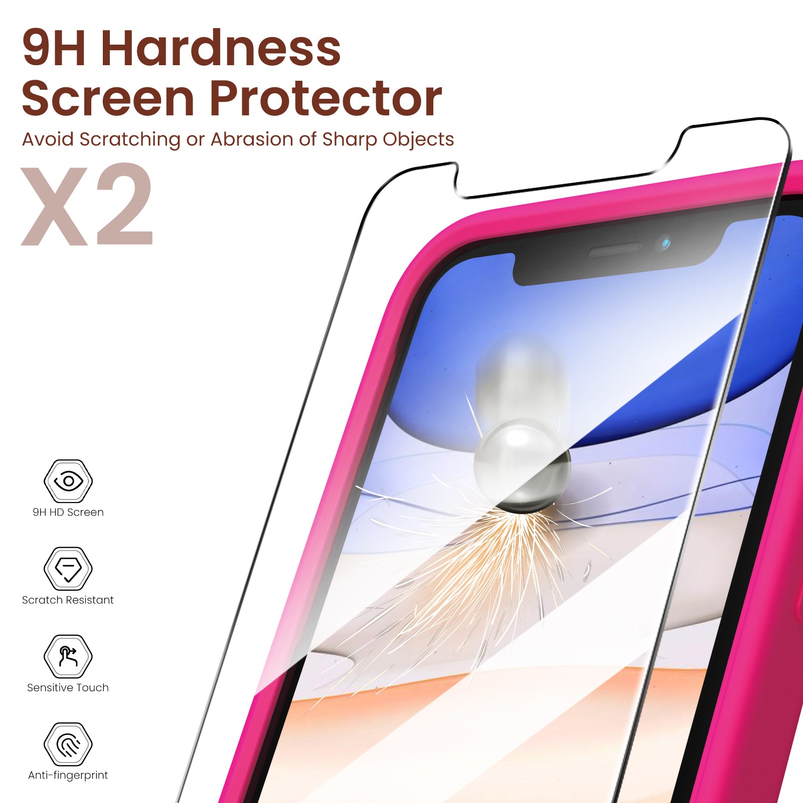 Liquid Silicone iPhone 11 Case with Camera Protection and 2 Screen Protectors